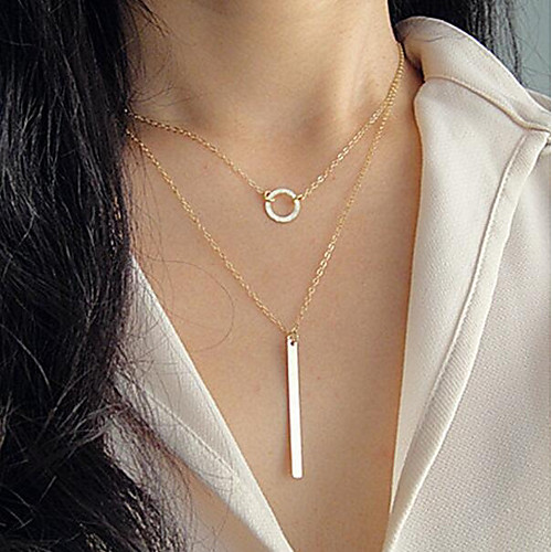 

Women's Chain Necklace Layered Necklace Layered Thick Chain Karma Necklace Ladies Vintage Multi Layer Metal Alloy Gold Silver 48 cm Necklace Jewelry For Gift Daily