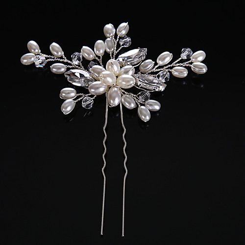 

Imitation Pearl / Rhinestone Hair Pin / Hair Accessory with Imitation Pearl 1 Piece Wedding Headpiece