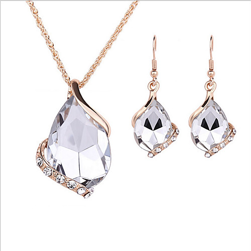 

Women's Jewelry Set Choker Necklace Pendant Necklace Simple European Fashion Gold Plated Earrings Jewelry White For Wedding Office & Career / Bridal Jewelry Sets / Y Necklace