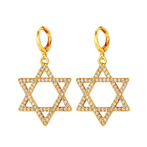 

Hoop Earrings Starfish Star of David Pentagram Ladies Fashion Earrings Jewelry Gold / Silver For Daily Date