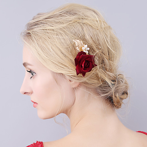 

Fabrics Hair Pin with Floral 1 Piece Wedding / Party / Evening Headpiece