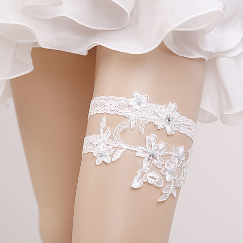 

Lace Classic Jewelry / Vintage Style Wedding Garter With Pearl / Gore Garters Wedding / Party & Evening