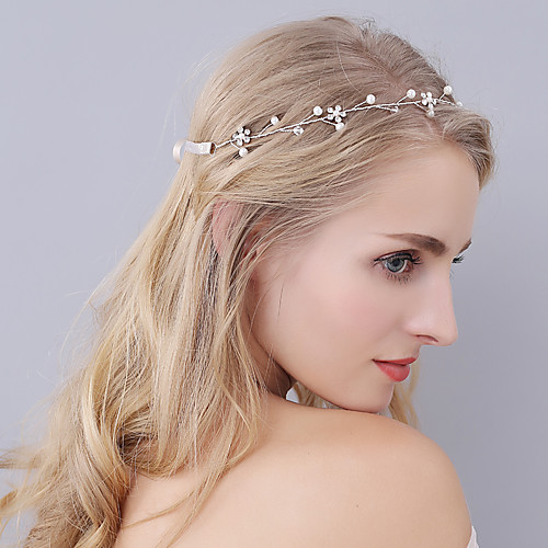 

Imitation Pearl / Rhinestone Headbands with Flower 1 Piece Wedding / Party / Evening Headpiece
