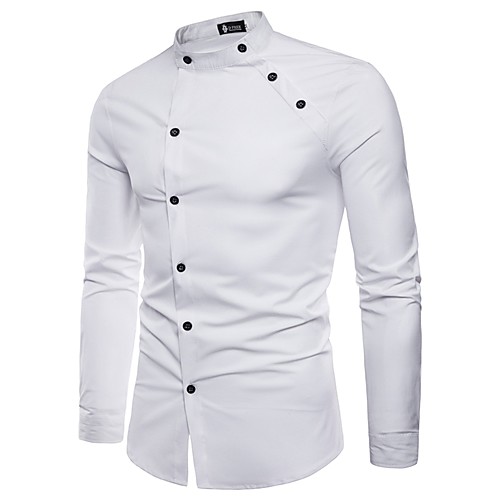 

Men's Shirt Solid Colored Long Sleeve Daily Tops White Black Red