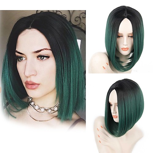 

Synthetic Wig Ombre Highlighted Hair Straight Bob Wig Ombre Short Black / Dark Wine Black / Grey Black / Sapphire Blue Black / Dark Green Black / Pink Synthetic Hair Women's Fashionable Design Soft