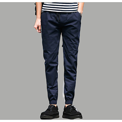 

Men's Sporty Daily Sweatpants Pants Solid Colored Full Length Basic Black Blue / Spring / Summer