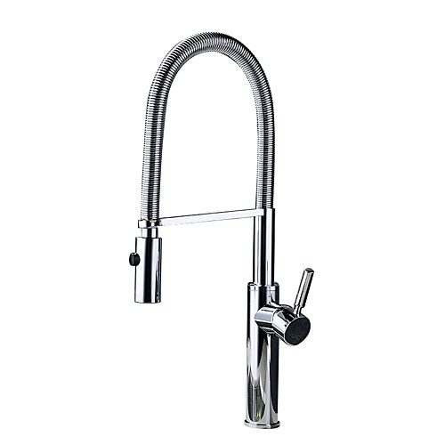 

Kitchen faucet - Single Handle One Hole Chrome / Nickel Brushed Pull-out / ­Pull-down Deck Mounted Contemporary Kitchen Taps