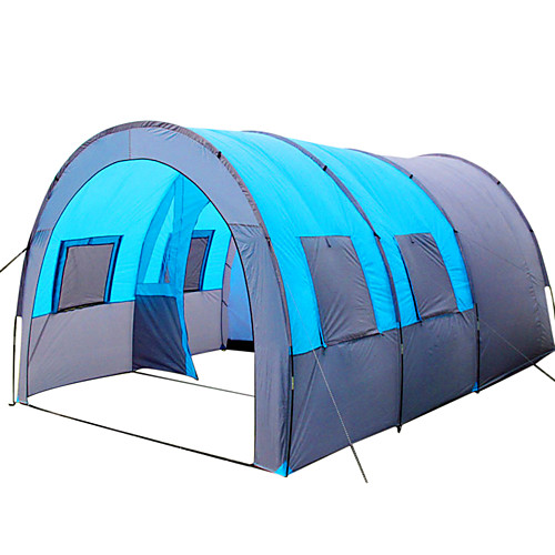 

8 person Tunnel Tent Family Tent Outdoor Lightweight Windproof Breathability Single Layered Poled Tunnel Camping Tent Three Rooms 1000-1500 mm for Fishing Camping / Hiking / Caving Picnic 480310210