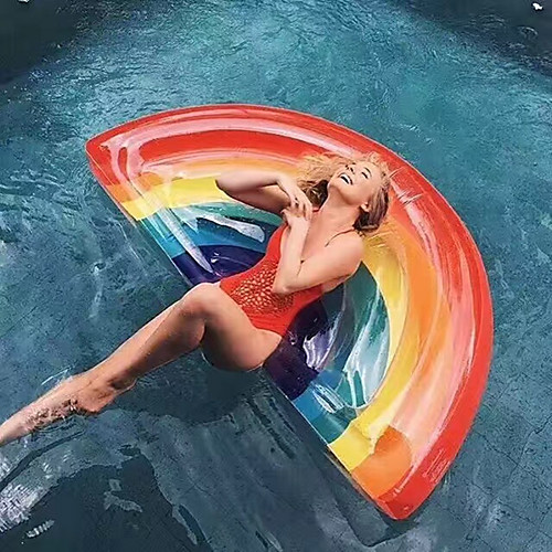 

Inflatable Pool Float Pool Float Pool Floaties Fun Inflatable Giant PVC Summer Rainbow Beach Swimming Pool Party Women's Men's Adults