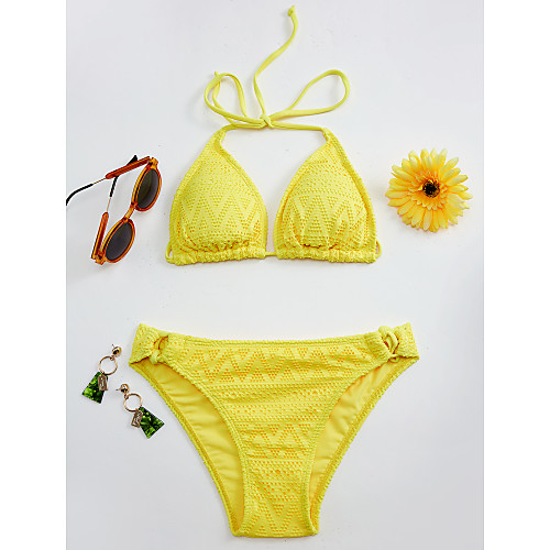 

Women's Bikini Tankini Swimsuit Lace White Black Blue Red Yellow Swimwear Bathing Suits