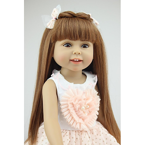 

NPKCOLLECTION 18 inch NPK DOLL Fashion Doll Country Girl Eco-friendly Gift Child Safe Non Toxic Tipped and Sealed Nails Full Body Silicone Silicone with Clothes and Accessories for Girls' Birthday