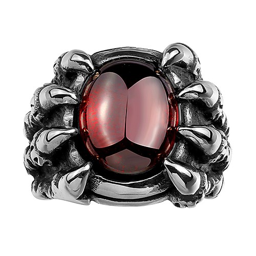 

Men's Band Ring Synthetic Ruby 1pc Silver Titanium Steel Steel Stainless Geometric Fashion Party Daily Jewelry Cool