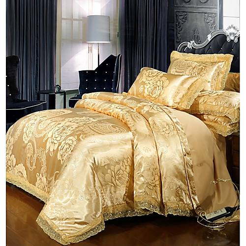 

Duvet Cover Sets Luxury Polyster Printed & Jacquard 4 PieceBedding Sets / 300 / 4pcs (1 Duvet Cover, 1 Flat Sheet, 2 Shams)