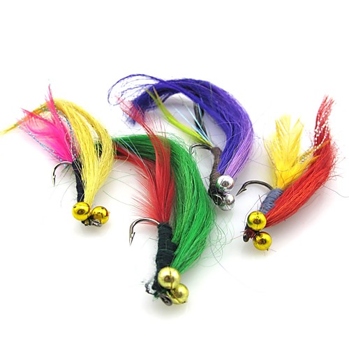 

4 pcs Flies Fishing Lures Flies Lure Packs Easy Install Easy to Carry Lightweight Floating Bass Trout Pike Sea Fishing Fly Fishing Bait Casting Feathers Carbon Steel / Freshwater Fishing