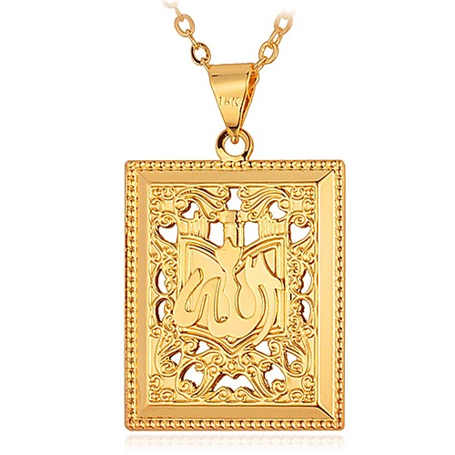 

Men's Pendant Necklace Long Engraved Fashion Copper Gold Silver 55 cm Necklace Jewelry 1pc For Gift Daily
