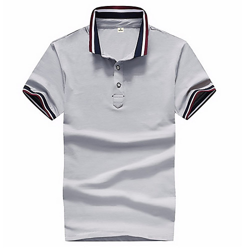 

Men's T shirt Striped Solid Colored Short Sleeve Daily Tops White Khaki Gray
