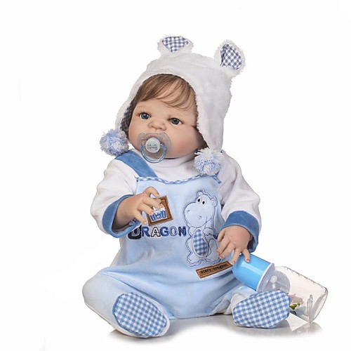 

NPKCOLLECTION 24 inch NPK DOLL Reborn Doll Baby Boy Reborn Toddler Doll lifelike Gift Child Safe Non Toxic Artificial Implantation Blue Eyes Full Body Silicone with Clothes and Accessories for Girls