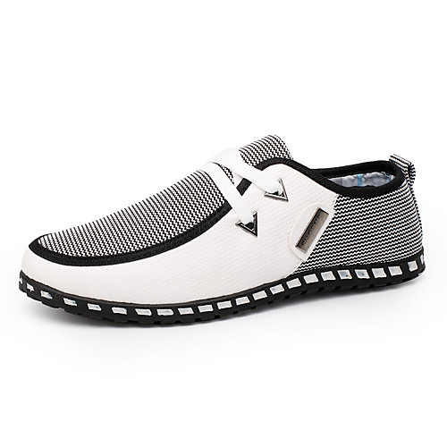

Men's Loafers & Slip-Ons Comfort Shoes Light Soles Casual British Daily Outdoor Walking Shoes PU Breathable Wear Proof White Black Blue Color Block Fall Spring / EU40