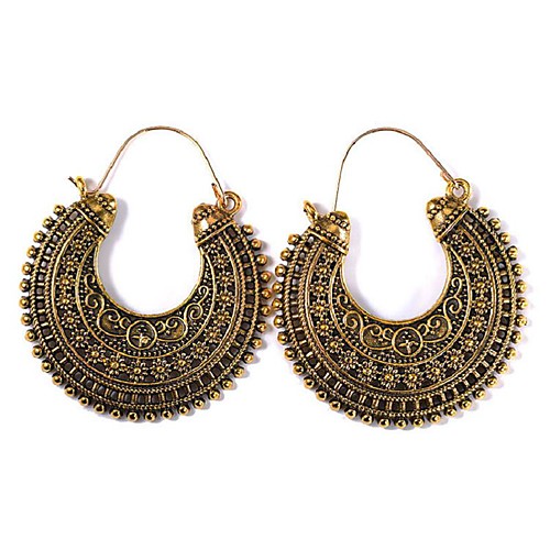

Women's Drop Earrings Long filigree Ladies Ethnic Fashion Boho Earrings Jewelry Gold / Black / Silver For Party / Evening School 1 Pair
