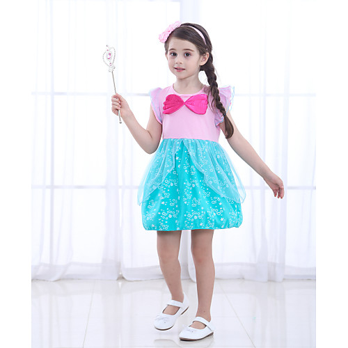 

The Little Mermaid Princess Dress Flower Girl Dress Girls' Movie Cosplay A-Line Slip Pink Dress Children's Day Masquerade Satin / Tulle