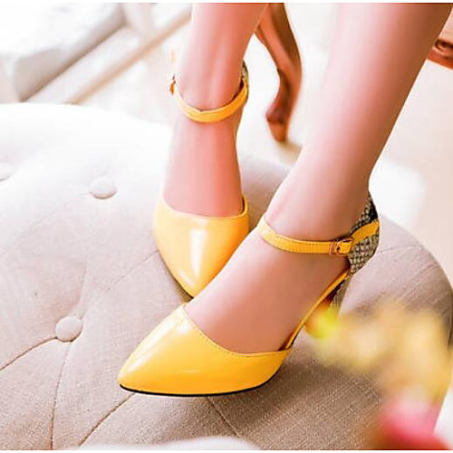 

Women's Heels Glitter Crystal Sequined Jeweled Stiletto Heel PU Comfort Summer Yellow / Pink / Green / Daily