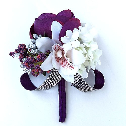 

Wedding Flowers Boutonnieres / Wrist Corsages Wedding / Party Evening Polyester 3.94 inch