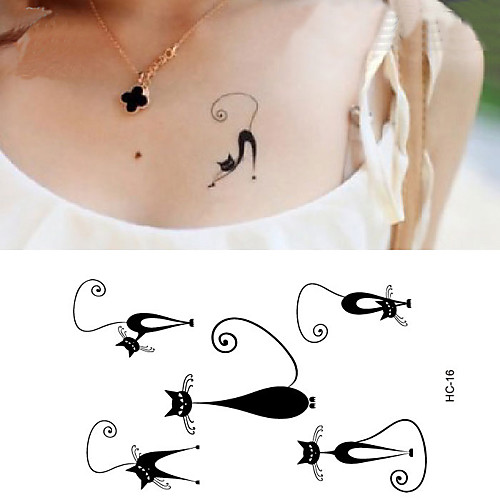 

10 pcs Tattoo Stickers Temporary Tattoos Animal Series Body Arts Arm / Wrist / Shoulder