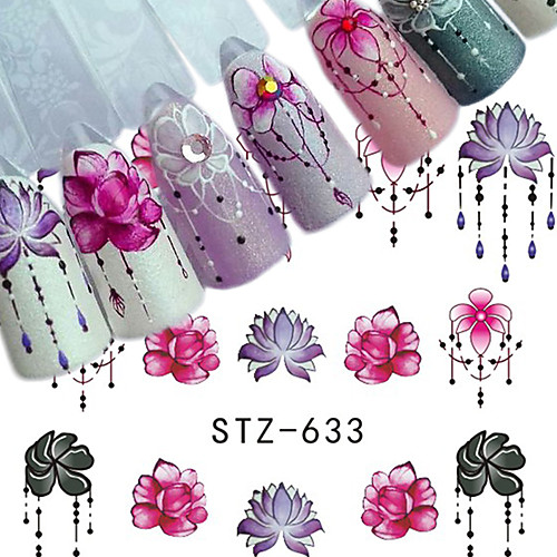 

5 pcs Full Nail Stickers nail art Manicure Pedicure Colorful Nail Decals Daily Wear / Festival