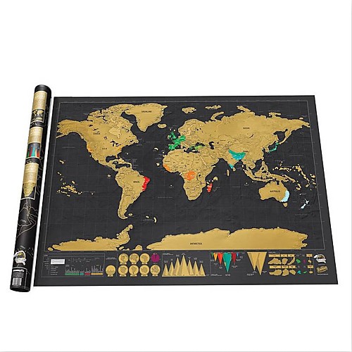 

Erase Black World Map Scratch off World Map Personalized Travel Scratch for Map Room