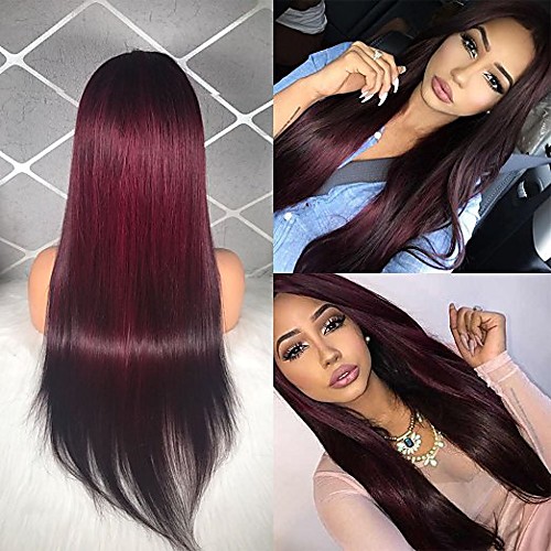 

Remy Human Hair Lace Front Wig Middle Part style Brazilian Hair Straight Wig 130% Density Women's Long Human Hair Lace Wig