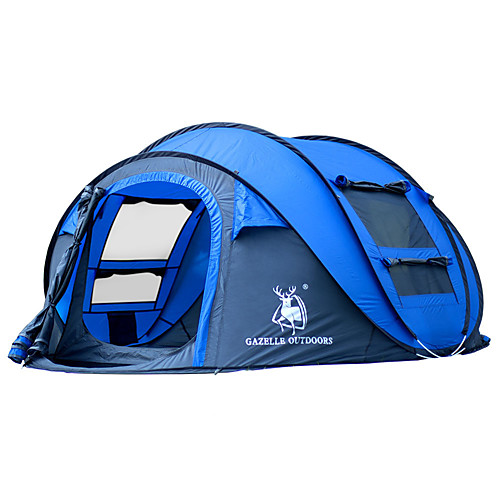 

HUILINGYANG 4 person Pop up tent Outdoor Waterproof Windproof Foldable Single Layered Automatic Dome Camping Tent 2000-3000 mm for Hiking Camping Fiberglass Oxford 290200130 cm