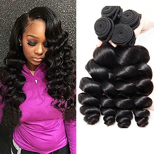 

4 Bundles Brazilian Hair Wavy Human Hair 400 g Natural Color Hair Weaves / Hair Bulk Extension 8-28 inch Natural Color Human Hair Weaves Best Quality Hot Sale Human Hair Extensions / 8A