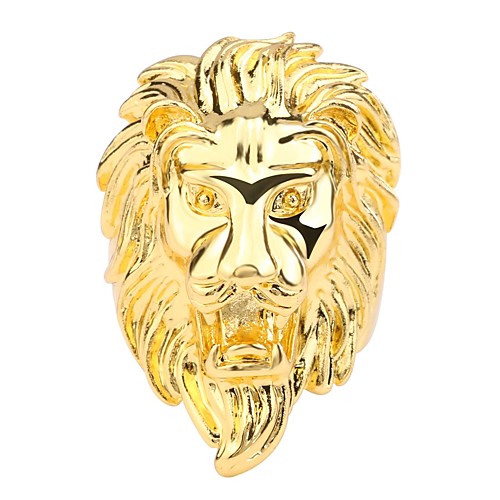 

Men's Ring 1pc Gold Copper Rock Daily Jewelry 3D Lion