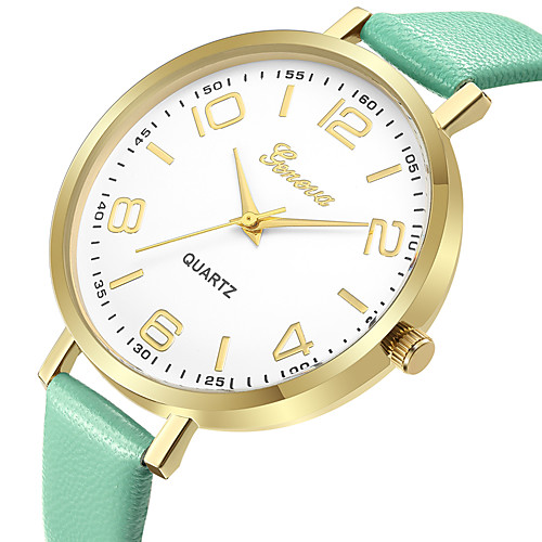 

Geneva Women's Dress Watch Wrist Watch Quartz Leather Black / Brown / Pink New Design Casual Watch Cool Analog Ladies Casual Fashion - Brown Green Pink One Year Battery Life