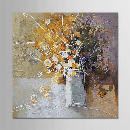 

Oil Painting Hand Painted - Abstract Floral / Botanical Modern Stretched Canvas