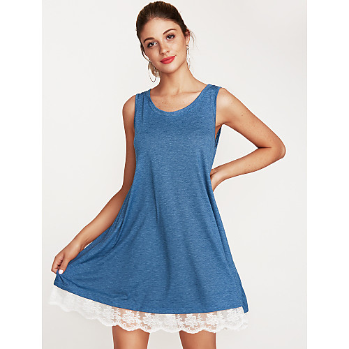 

Women's A Line Dress Short Mini Dress White Black Blue Purple Yellow Wine Green Brown Sleeveless Black Solid Colored Summer Round Neck Basic S M L XL XXL