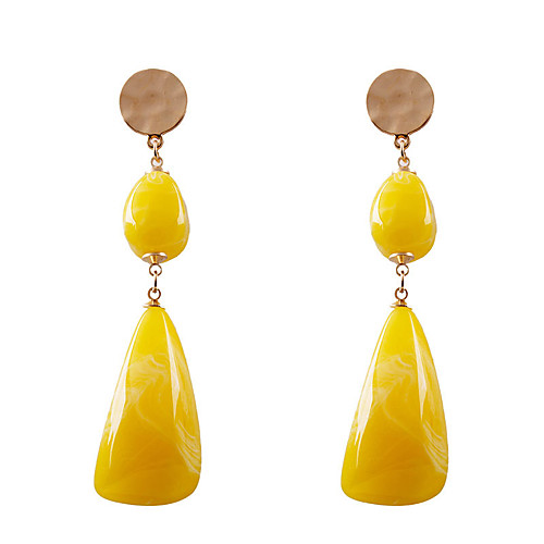 

Women's Drop Earrings Hanging Earrings Long Mood Ladies Fashion Resin Earrings Jewelry Yellow / Red / Green For Gift Daily 1 Pair