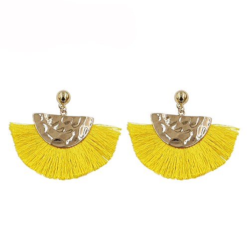 

Women's Drop Earrings fan earrings Raffia Earrings Tassel Ladies Tassel Fashion Earrings Jewelry Red / Wine / Light Blue For Gift Daily 1 Pair