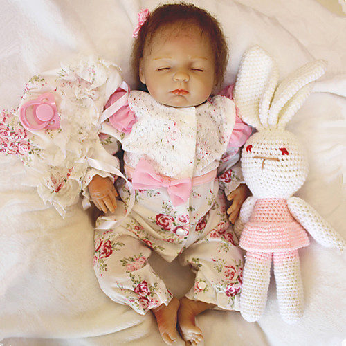 

OtardDolls 18 inch Reborn Doll Girl Doll Baby Girl Newborn lifelike Hand Made Child Safe Non Toxic Cloth 3/4 Silicone Limbs and Cotton Filled Body with Clothes and Accessories for Girls' Birthday and