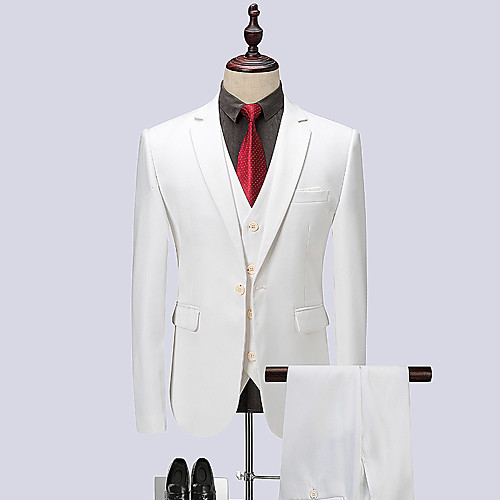 

Tuxedos Standard Fit Notch Single Breasted One-button Polyester Solid Colored