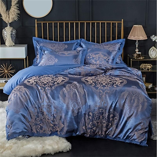 

Duvet Cover Sets Luxury 100% Cotton / Silk / Cotton Blend / Cotton Jacquard Printed & Jacquard 4 PieceBedding Sets / 300 / 4pcs (1 Duvet Cover, 1 Flat Sheet, 2 Shams)