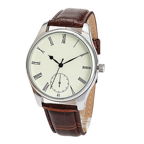 

Men's Wrist Watch Japanese Japanese Quartz Quilted PU Leather Brown 30 m Water Resistant / Waterproof Casual Watch Analog Classic Casual Elegant Aristo Simple watch - Silver One Year Battery Life
