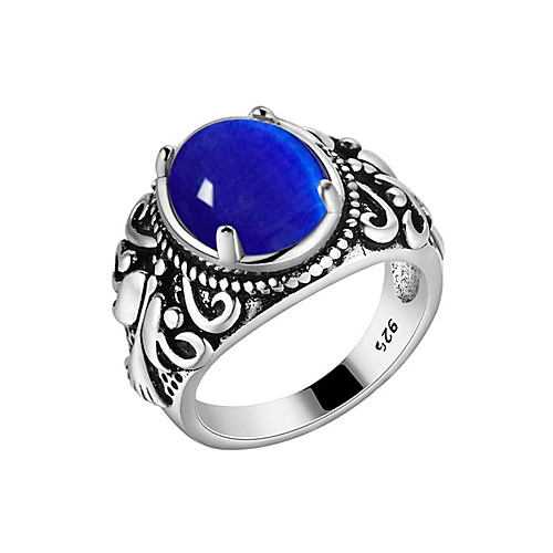 

Band Ring Sapphire White Red Green S925 Sterling Silver Flower Magic Fashion Vintage Korean 1pc 6 7 8 9 / Men's