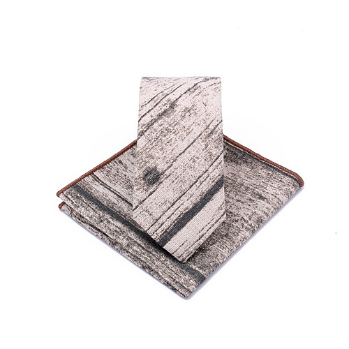 

Unisex Party / Work Necktie - Color Block Black & Gray / Suits