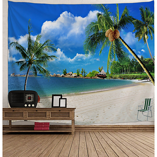 

Wall Tapestry Art Decor Blanket Curtain Picnic Tablecloth Hanging Home Bedroom Living Room Dorm Decoration Holiday Vacation Landscape Sea Ocean Beach Coconut Tree