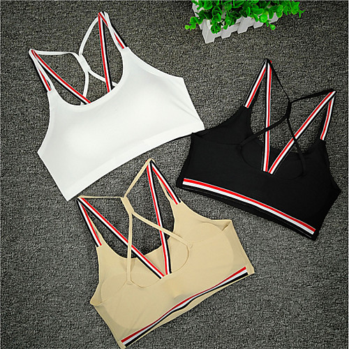

Women's Backless Sports Bras Full Coverage Bra Camo / Camouflage Sexy Daily White Black Beige