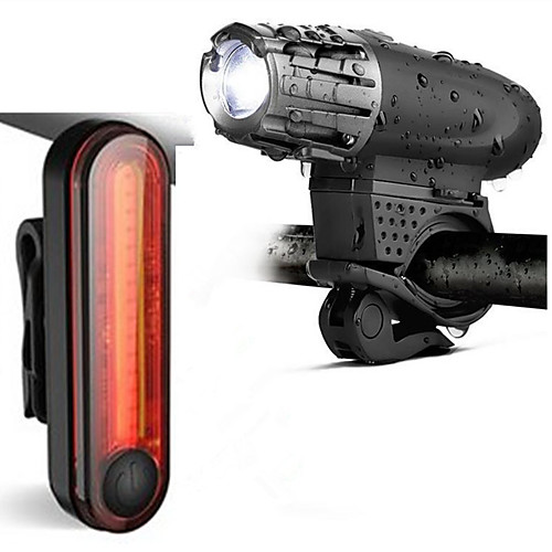 

LED Bike Light Rechargeable Bike Light Set Rear Bike Tail Light Safety Light Mountain Bike MTB Bicycle Cycling Waterproof Portable Professional Li-ion 300 lm Rechargeable USB White Cycling / Bike