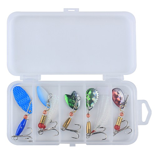 

7 pcs Metal Bait Spinner Baits Fishing Lures Hard Bait Lure Packs Metal Bait Wear-Resistant Easy to Carry Light and Convenient Fast Sinking Bass Trout Pike Sea Fishing Bait Casting Freshwater Fishing