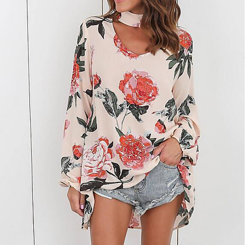 

Women's Geometric Solid Colored Black & Red Tassel Fringe Puff Sleeve Loose Blouse - Cotton Vintage Daily Shirt Collar Black / Beige