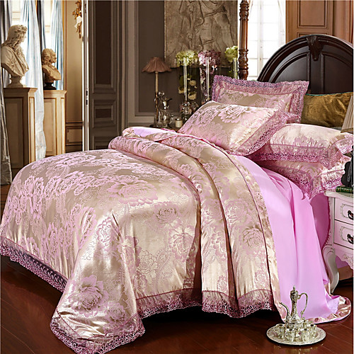 

Duvet Cover Sets Luxury Polyster Jacquard 4 PieceBedding Sets / 300 / 4pcs (1 Duvet Cover, 1 Flat Sheet, 2 Shams)